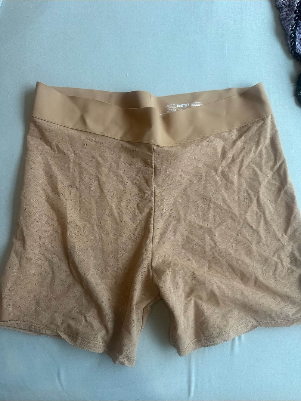 aerie SmoothEZ High-Rise Shaping Shorts in Tan